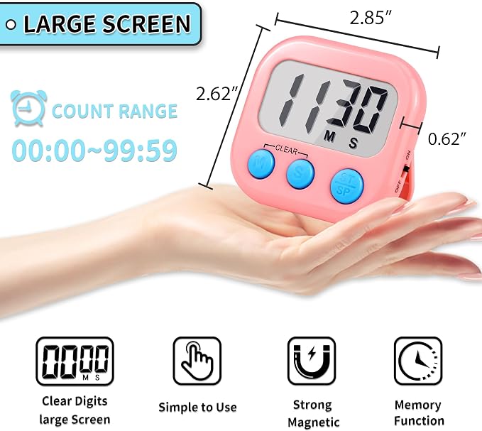 Timer for Kids Teachers Supplies Digital Kitchen Timers for Cooking Large - Image 3