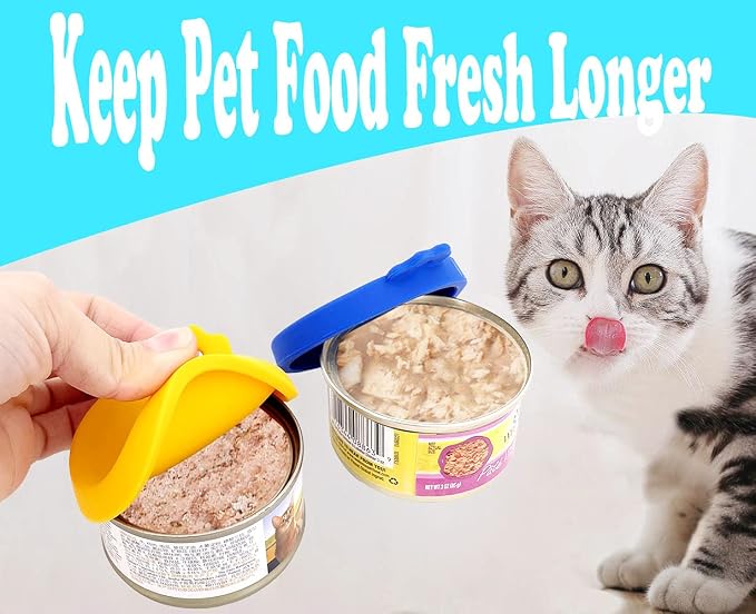 COMTIM Small Size Cat Food Can Lids, 2 Pack Silicone Cat Food Can Lids Covers - Image 4