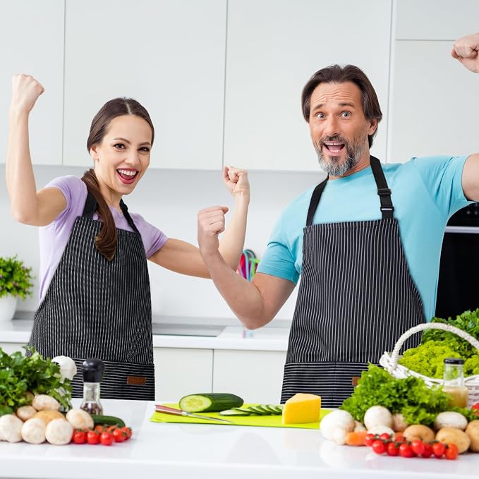 Handepo 12 Pcs Cotton Aprons for Women Men - Image 5