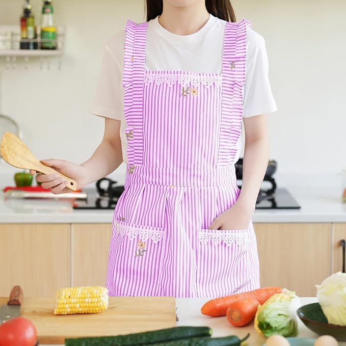 Funny Aprons for Women with Pockets, Kitchen Cooking Grilling Bbq Cute Chef - Image 2