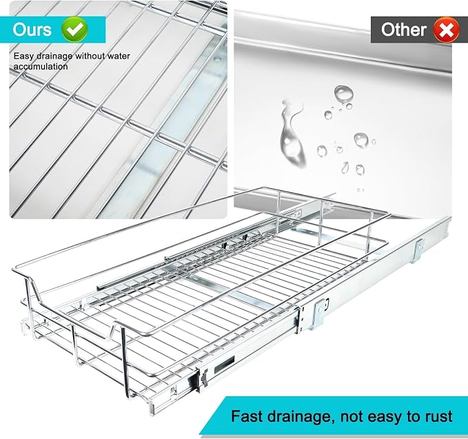 Pull Out Cabinet Organizer 17" W X 17" D, Slide Out Drawers - Image 9