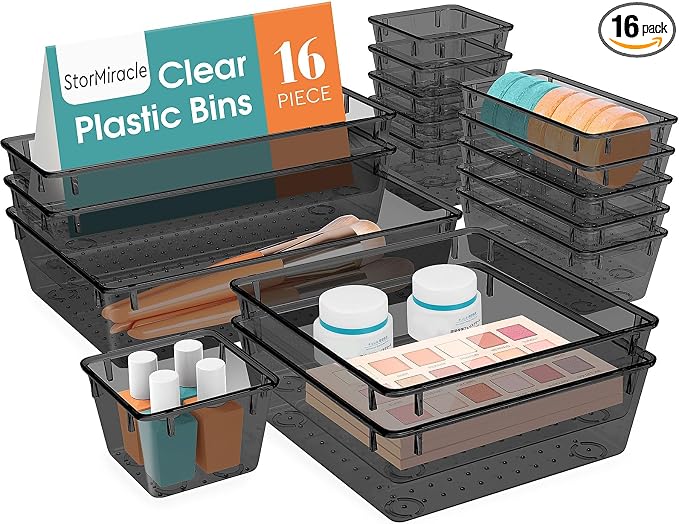 StorMiracle 16 PCS Drawer Organizer Set, 5 Varied Size Bathroom and kitchen by StorMiracle