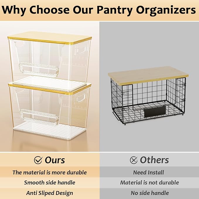 Delamu 4 Pack Pantry Organizers and Storage, Trash Bag Dispenser - Image 4