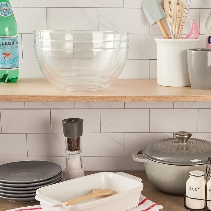 US Acrylic Vista Clear Plastic Salad and Serving 10-inch Bowls | set of 3 | - Image 4