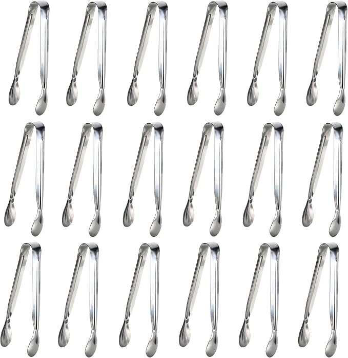 18PCS Mini Tongs for Appetizers, 5Inch Serving Tongs, Ice Tong Appetizer Tong by Sunenlyst