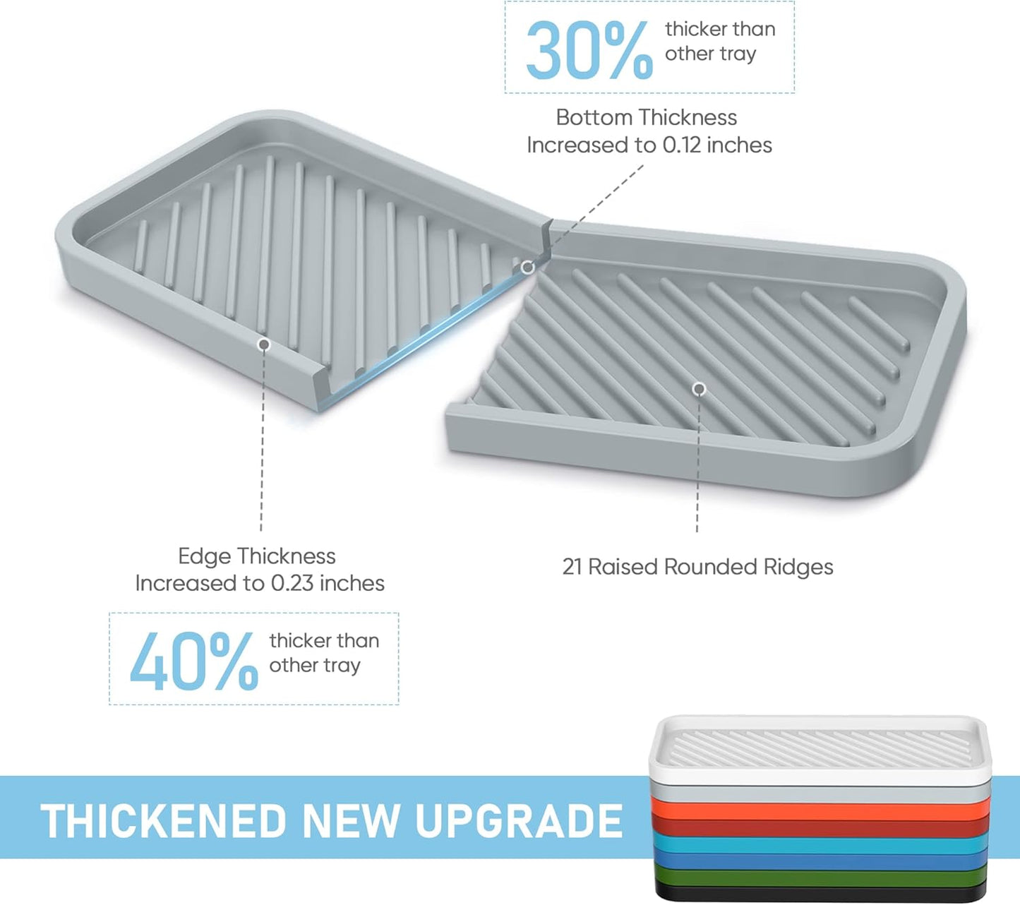 EG-SIPRO Silicone Sponge Holder, Kitchen Sink Organizer Tray, Sponge Caddy for Bathroom Counter, Dish Soap Holder, Scrubber, Soap Dispenser, Scouring Pad