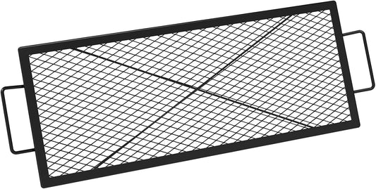 onlyfire X-Marks Fire Pit Cooking Grate, Portable Rectangle Campfire Grill Grate with Handles, Heavy Duty Steel Campfire BBQ Grill for Outdoor, 36-Inch