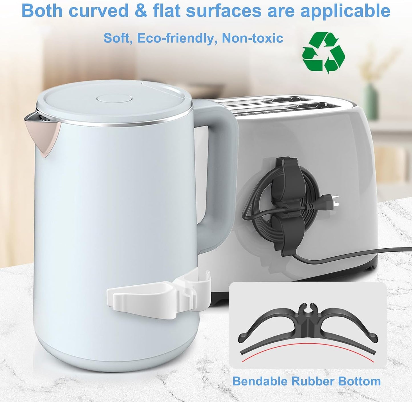 Cord Organizer for Appliances, 12 Pack Upgraded Kitchen Appliance Cord Organizer Stick On Appliance Wire Organizer Wire Wrapper for Kitchen Appliances Mixers, Coffee Maker, Pressure Cooker