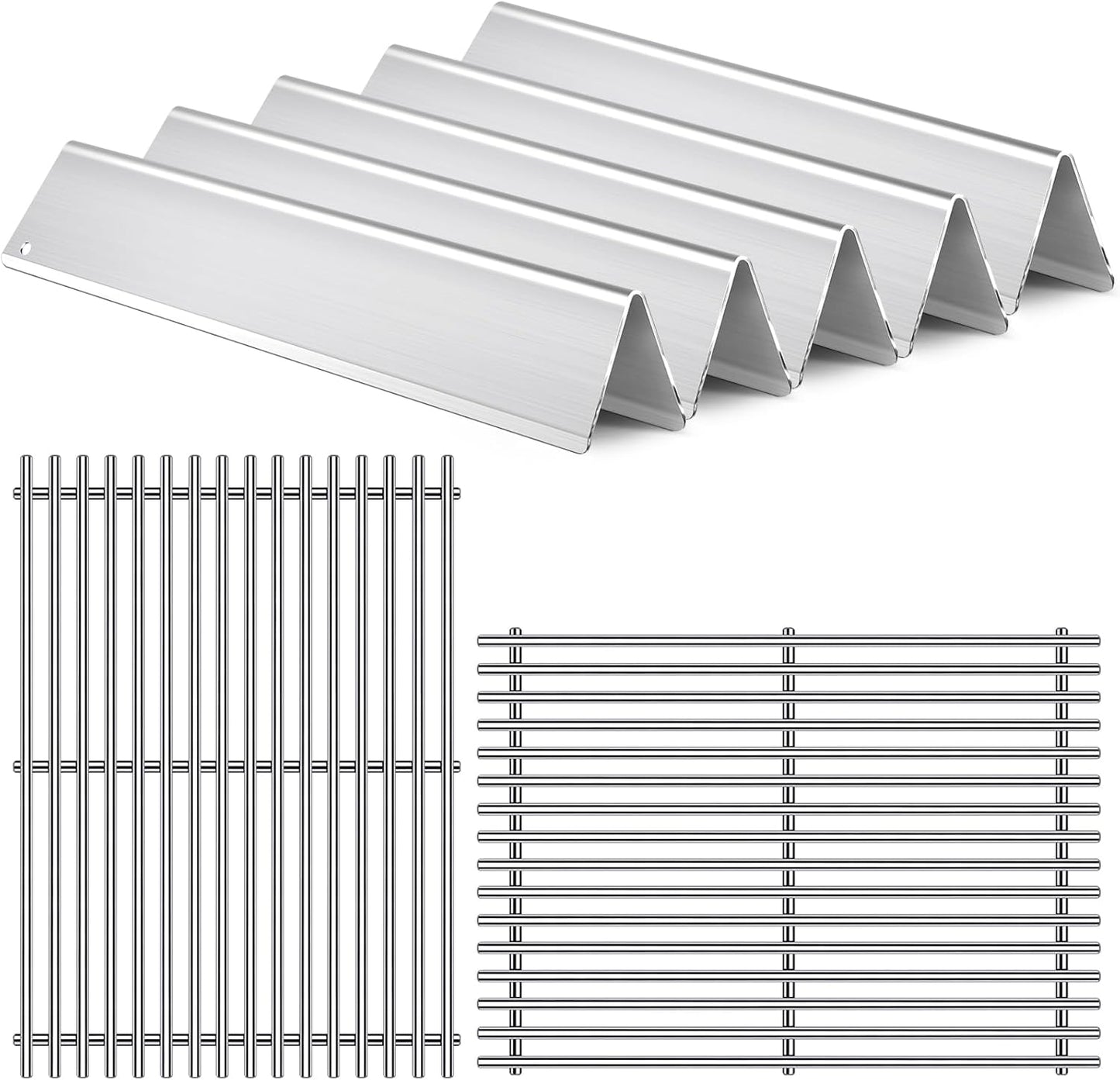 7636 7638 7639 Grill Grates Grill Parts for Weber Spirit 2 Spirit II E-310, E-320, S-310, S-320,GS4 Spirit 300 Series Flavorizer Bars 15.3”, 17” Stainless Steel BBQ Grid Replacement Accessories