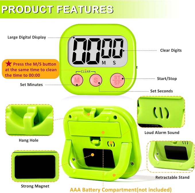 ZILLEEN Classroom Timer for Kids Teachers 4 Pack Digital Timers - Image 7