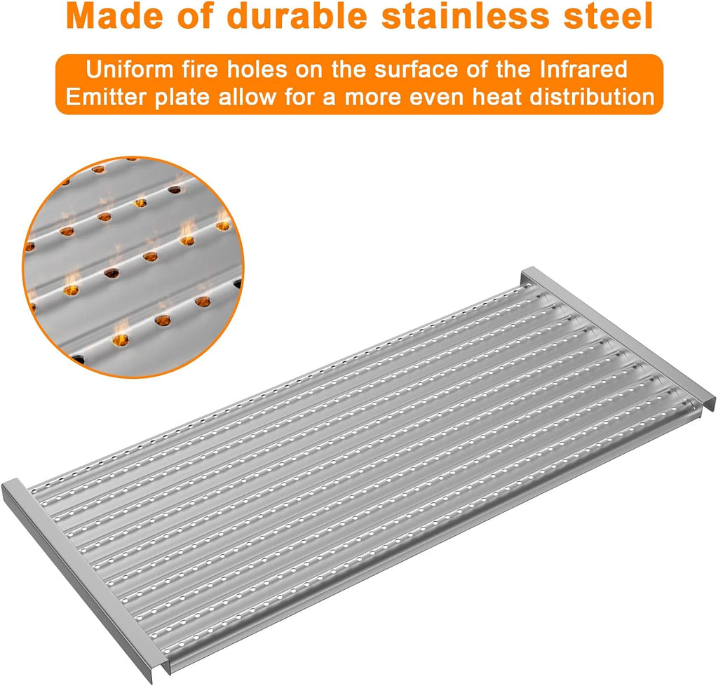Cooking Grid Grates and Emitter Plates Replacement Parts for Charbroil Commercial TRU-Infrared Grills 463241013, 463243812, 463243911, 463246909,G515-4700-W1, G515-4800-W1 Cast Iron