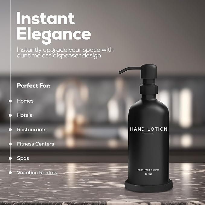 Black Glass Lotion Dispenser - Image 2