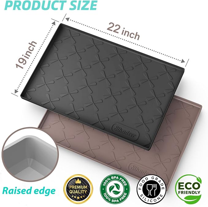 SIKADEER Waterproof Under Sink Mat 22x19, Raised Edge Silicone Mat Under Sink - Image 3