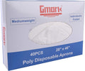 Gmark Poly Apron Individual Wrapped, Medium Weight, Disposable Polyethylene PE by Gmark