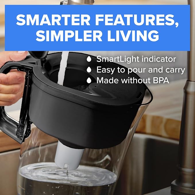 Brita 10 Cup Water Filter Pitcher, Copper and More, Includes 1 Brita Plus Filter - Image 4