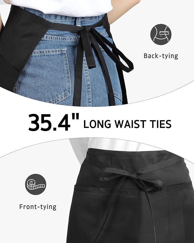 Syntus Server Apron for Men Women, Waitress Waist Apron - Image 4
