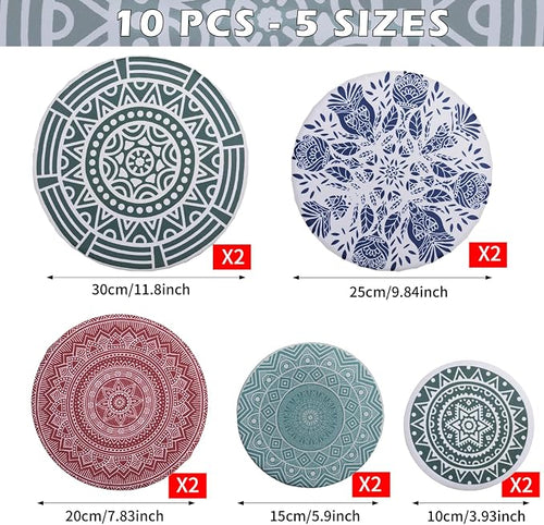 10Pcs Reusable Bowl Covers In 5 Size, Stretch Cloth Fabric Dish Cover Kitchen - Image 2