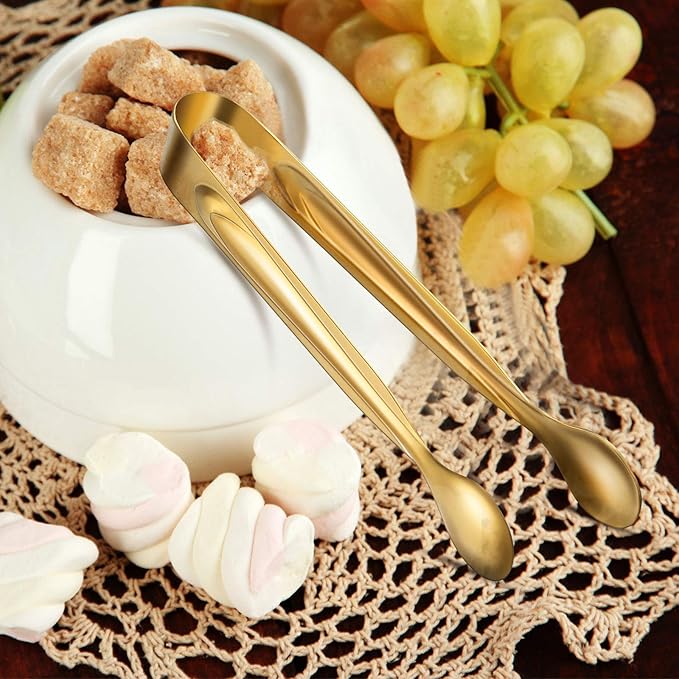 Gejoy 12 Pieces Mini Tongs Stainless Steel Small Sugar Serving Tongs - Image 2