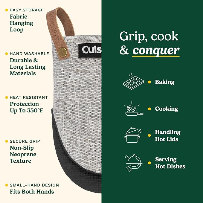 Cuisinart Heritage Mini Oven Mitts – 5.5” x 7” Heat-Resistant Kitchen Mitts - Image 5