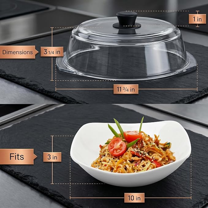 Bezrat Microwave Tall Glass Plate Cover | Splatter Guard Lid - Image 5