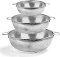 TeamFar Colander Set of 3, Stainless Steel Perforated Metal Colander Strainer by TeamFar