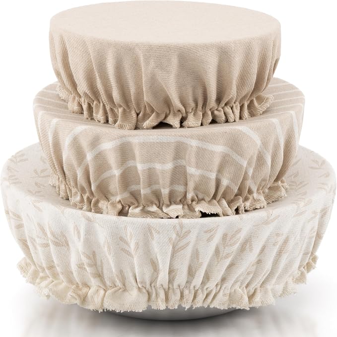Beautiful Linen Cotton Blend Bowl Covers by KIBAGA
