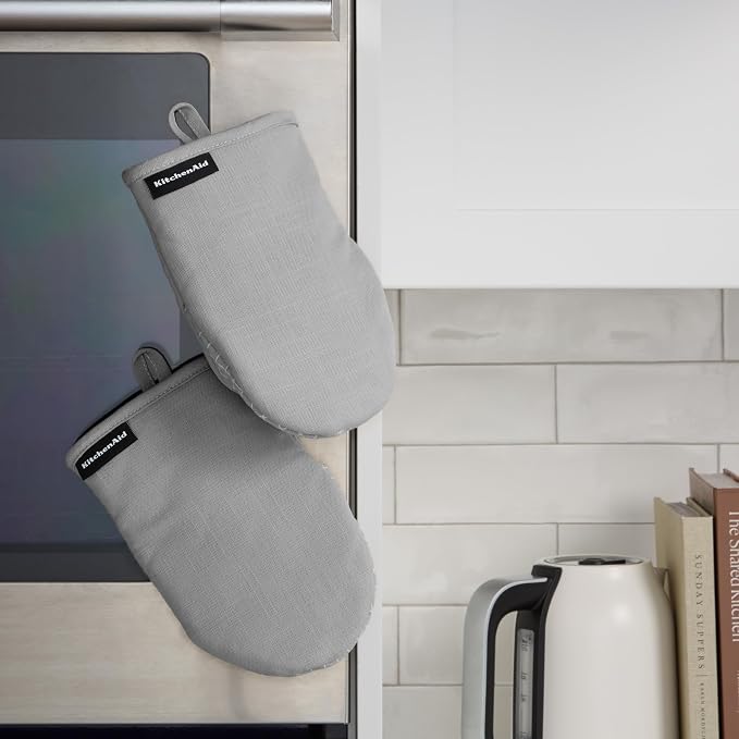 KITCHENAID Gourmet Series Gridlines Mini Oven Mitts 2-Pack Set, Heat Resistant - Image 5