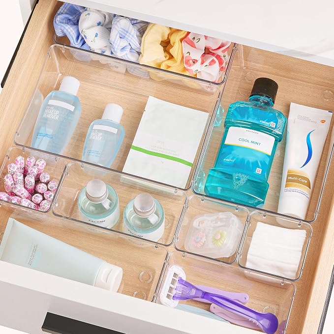 Vtopmart 25 PCS Clear Plastic Drawer Organizers Set, 4-Size Versatile Bathroom - Image 5