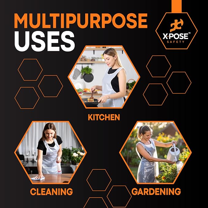 Xpose Safety 100 White Plastic Disposable Aprons - Image 2
