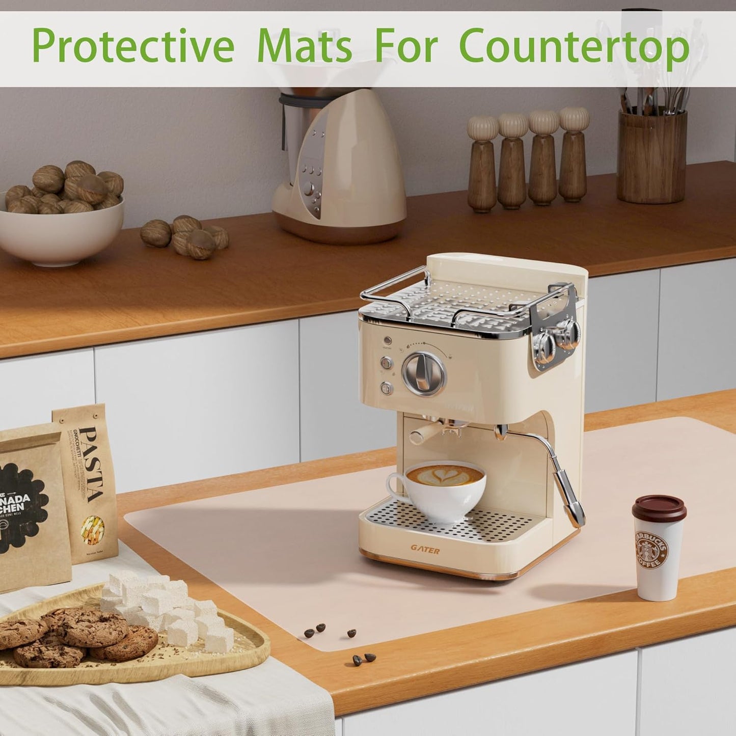 Large Silicone Mats for Kitchen Counter: 15.75” x 23.6” (1mm) Translucent Non-slip - Waterproof Clear Countertop Protector Liner - Heat Resistant Non-Stick Baking Mat 2 Pack