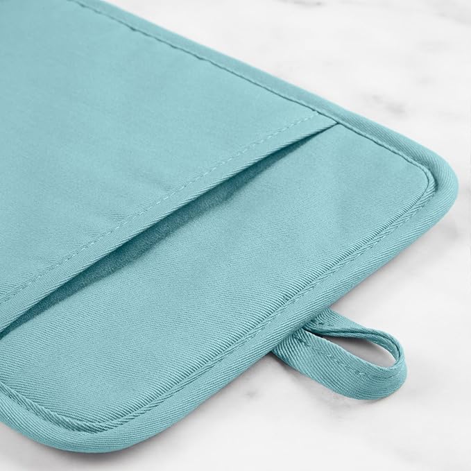 KitchenAid Ribbed Soft Silicone Pot Holder 2-Pack Set, Mineral Water Aqua - Image 4