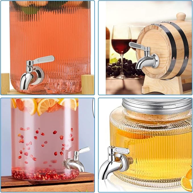 Glass Drink Dispenser, Iced Beverage Container - Image 7