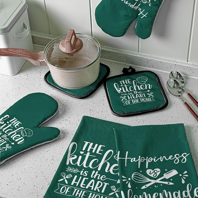 Sratte 6 Pcs Kitchen Decor Accessories Set Farmhouse Towels Pot Holders Oven - Image 3
