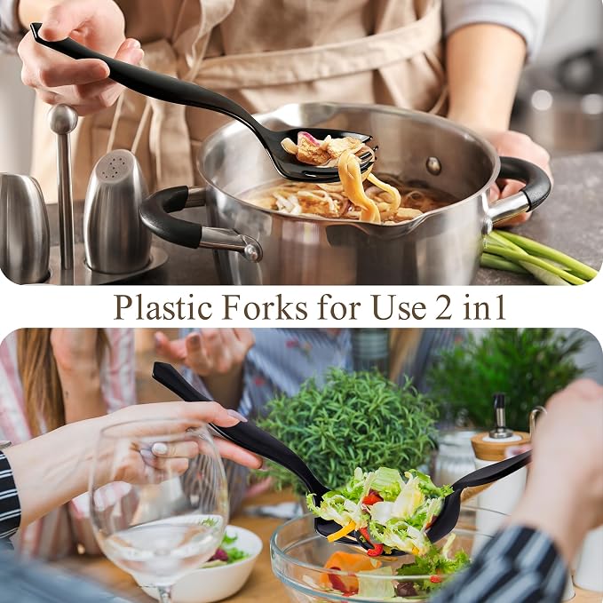 Mwellewm 72Pcs Plastic Serving Utensils Set Large Disposable Serving Spoons - Image 2