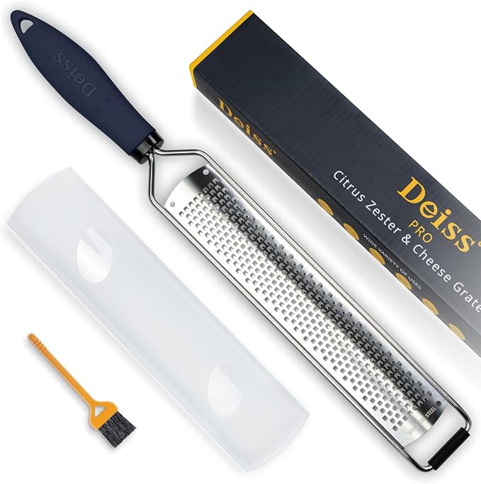 Deiss PRO Lemon Zester & Heavy Duty Cheese Grater & Vegetable Grater — Parmesan by DeissKitchenware
