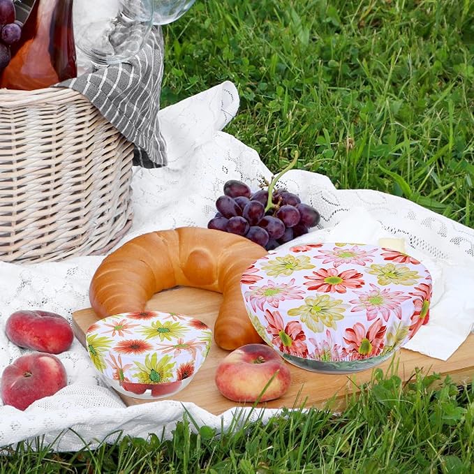 5 Pieces Bowl Covers Reusable, 5 Size Elastic Cloth Bowl Covers - Image 7