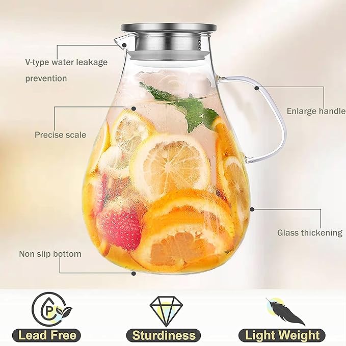 Glass Pitcher with Lid, 3000ml - Image 3