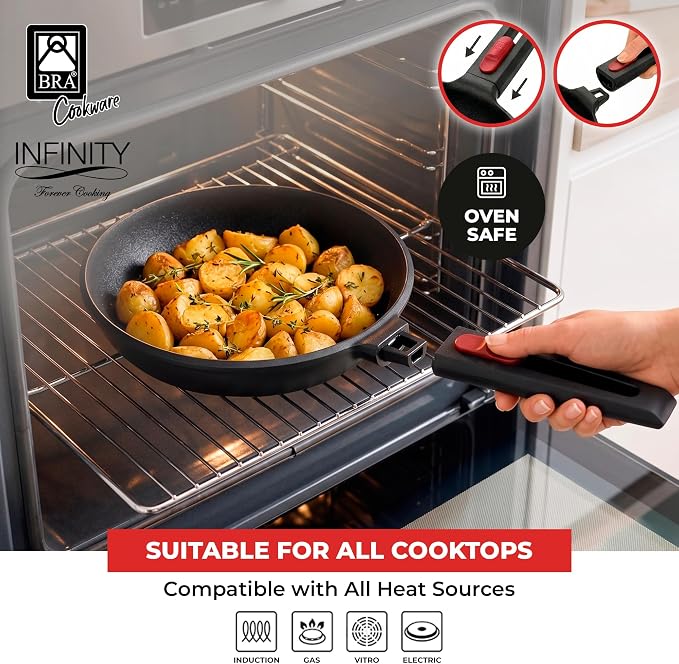 BRA COOKWARE Infinity 2-Piece Nonstick Frying Pan Set | 8 & 10.2 Inch Cast - Image 4