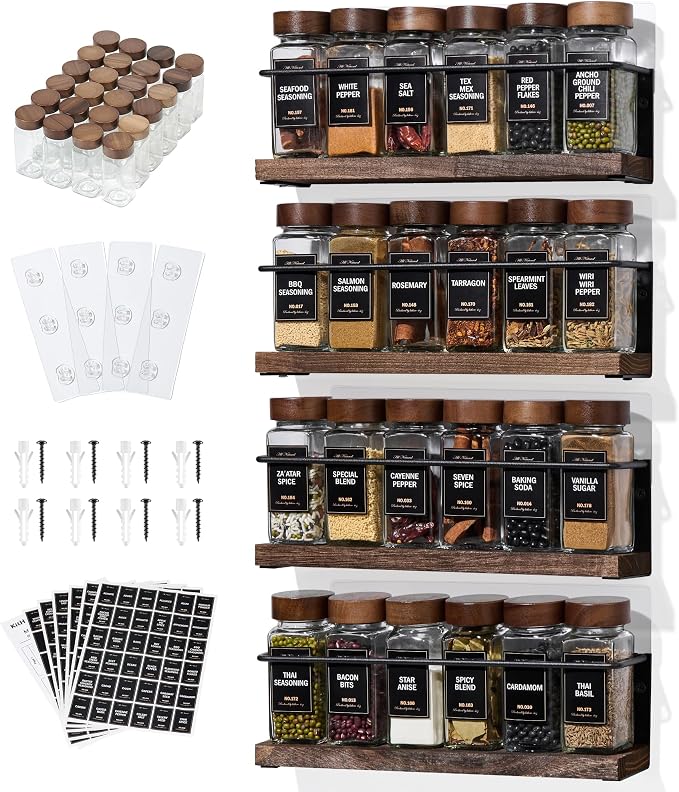 4-Tier Wall Mount Spice Rack Organizer by KitHero