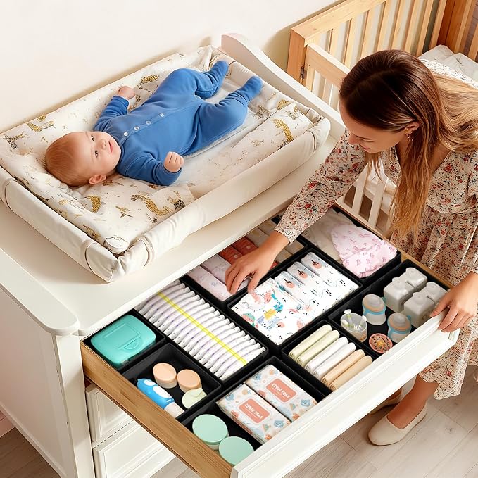 DIMJ Drawer Organizers Clothes, Fabric Closet Organizers and Storage, Shallow - Image 5