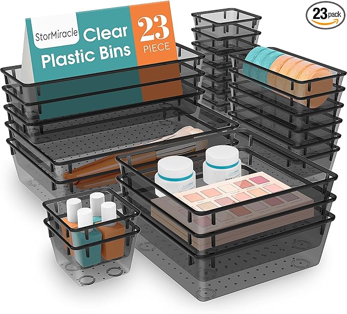StorMiracle 23 PCS Drawer Organizer Set, 5 Varied Size Bathroom and kitchen by StorMiracle