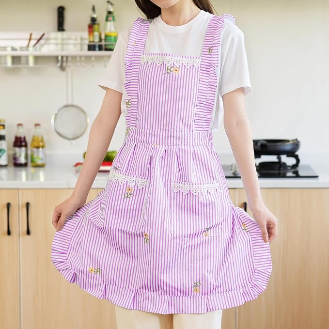 Funny Aprons for Women with Pockets, Kitchen Cooking Grilling Bbq Cute Chef - Image 3