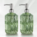 AmazerBath Soap Dispenser, 2 Pack Green Glass Soap Dispenser by AmazerBath