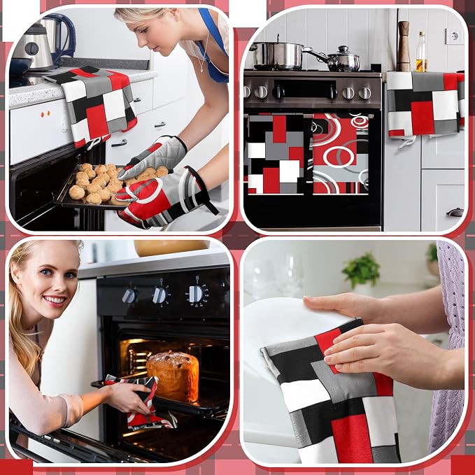 Jingmore 6 Pcs Kitchen Decor Set Accessorie Farmhouse Kitchen Towels Pot - Image 5