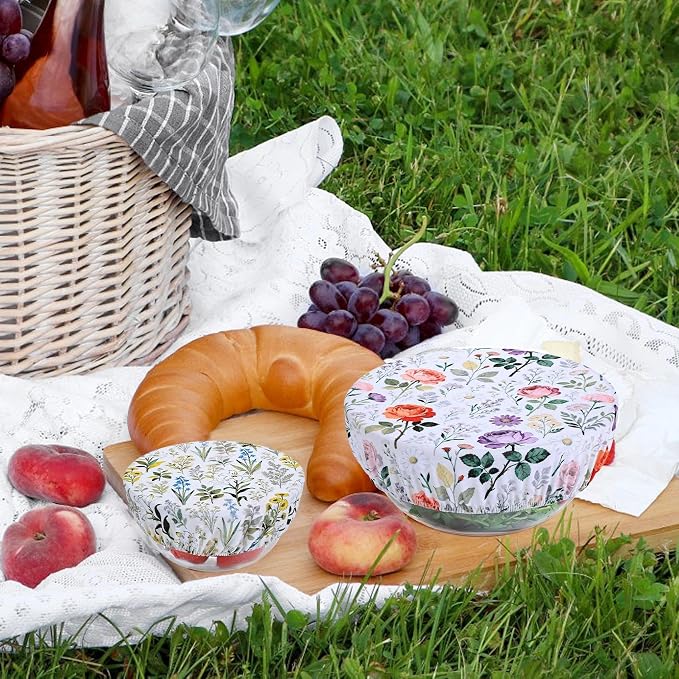 5 Pieces Bowl Covers Reusable, 5 Size Elastic Cloth Bowl Covers - Image 7
