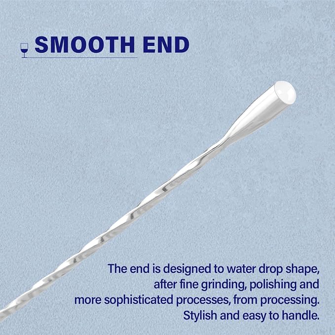 Briout 4 Pieces Bar Spoon, 12 Inches Long Handle Drink Stirrer - Image 5