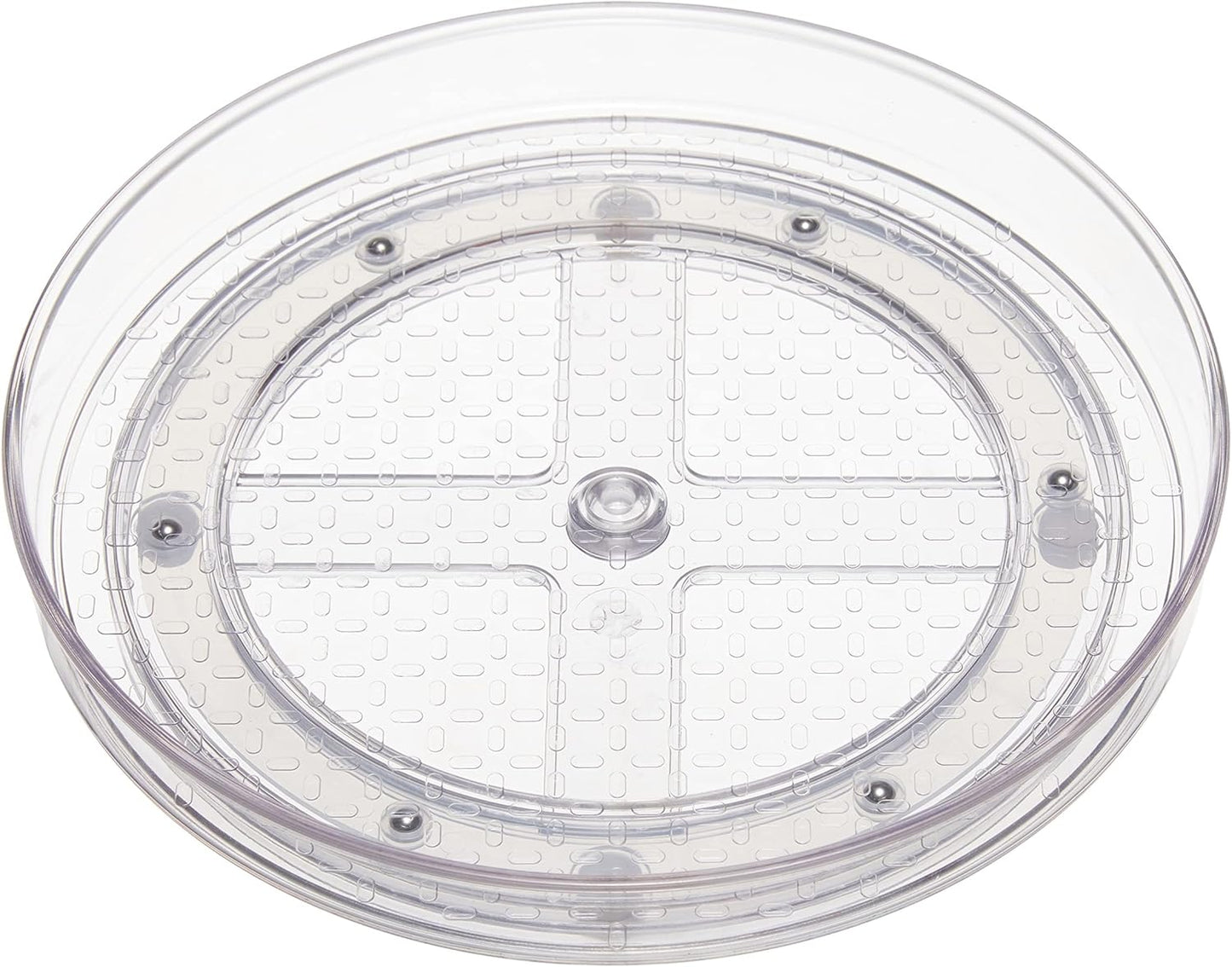 Amazon Basics 2 Tier Lazy Susan Turntable Organizer, 9" Diameter, 2-Pack, Clear