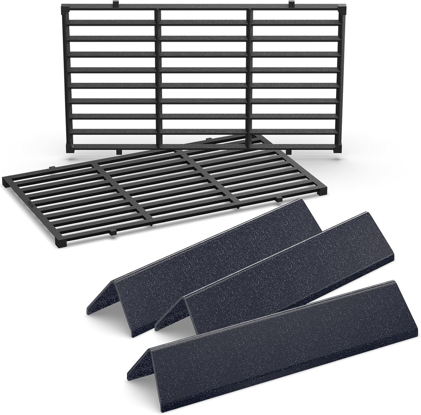 QuliMetal 7635 7637 Grill Replacements for Weber Spirit E-210, Spirit 200, GS4 Spirit II 200, Spirit II E-210 Series Grills with Front-Mounted Control, 15.3" Flavorizer Bars & 17.5" Grates