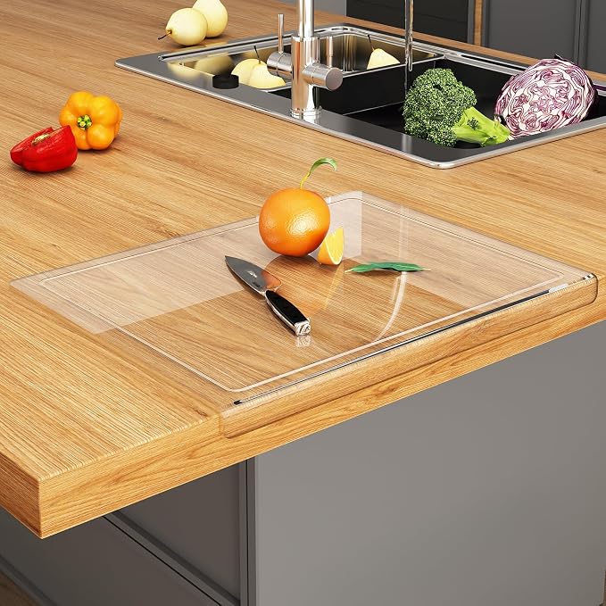 JJL Acrylic Cutting Board with Counter Lip, 20 x 16 Inches, Food-Grade by Unknown
