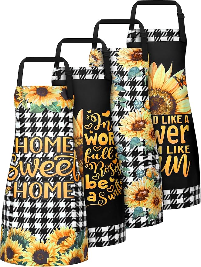 Geetery 4 Pcs Chicken Aprons for Women Rooster Print Apron Waterproof by Geetery